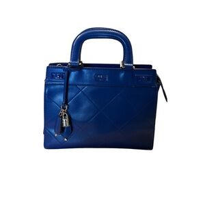 NWOT Guess Bolso Blue Medium Handbag Lock & Keys Gold Hardware Purse Satchel